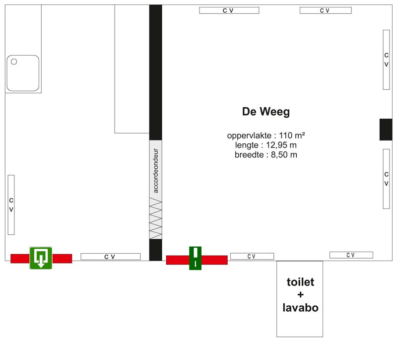 Plattegrond de weeg